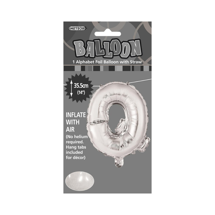 Silver "Q" Alphabet Foil Balloon 35cm (14")