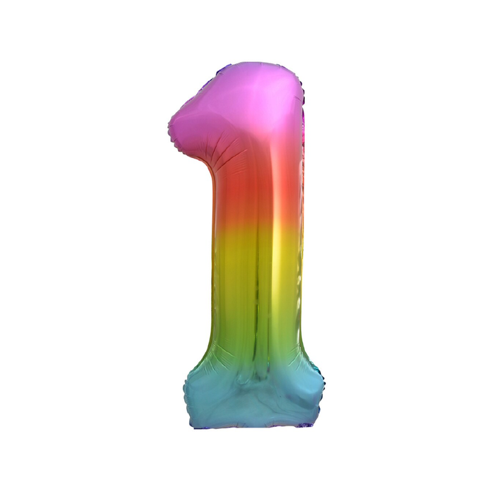 Rainbow "1" Numeral Foil Balloon 86cm (34")