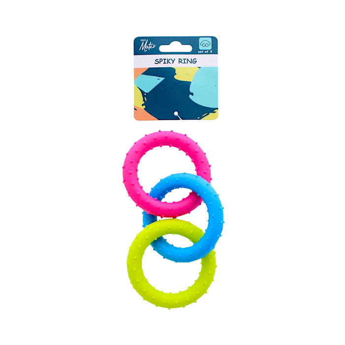 Spiky Ring Dog Toy - Set of 3