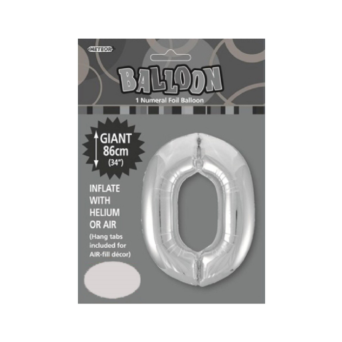 Rainbow "0" Numeral Foil Balloon 86cm (34")