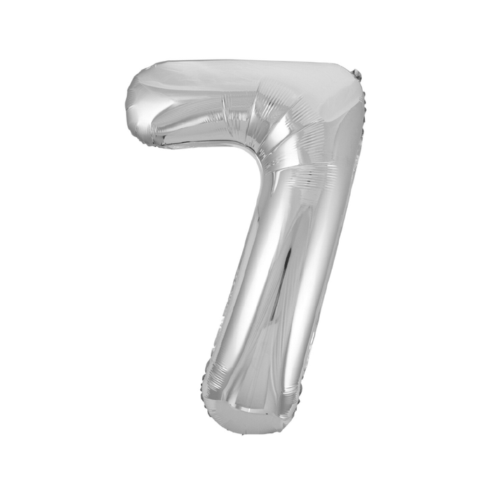 Silver "7" Numeral Foil Balloon 86cm (34")