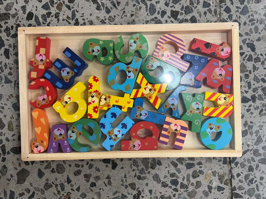 Alphabet Letters Wooden Toy Baby Brain Training Toddlers School Development Montessori Learning Aid