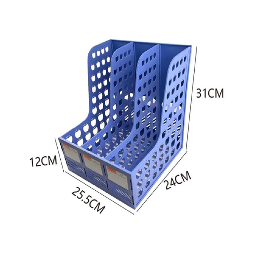 4 Section Magazine Rack Black/Blue