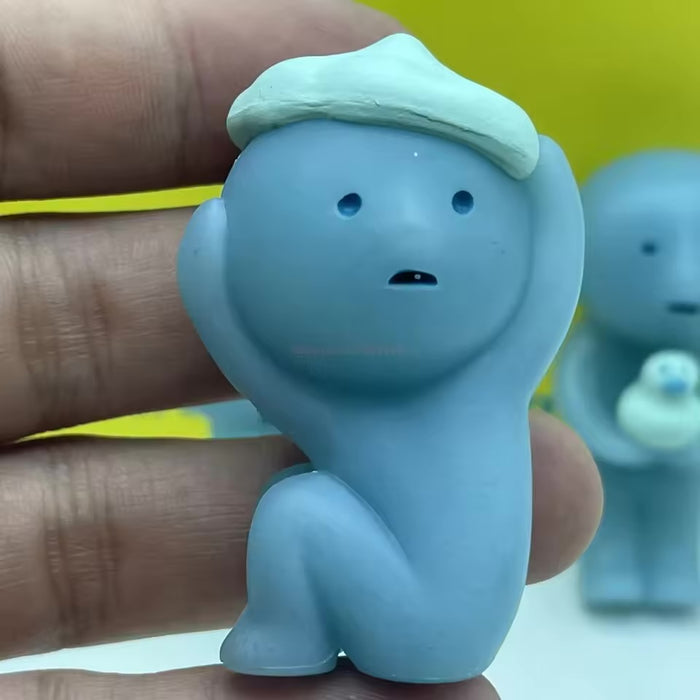 Cute Smiski Bath figure sitting in tub – glow-in-the-dark Japanese toy