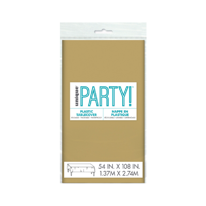 Gold Unique Compact Packaging Plastic Tablecover Rectangle 137cm x 274cm (54" x 108")