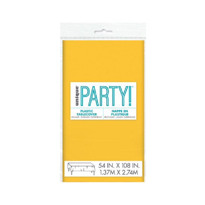 Yellow Unique Compact Packaging Plastic Tablecover Rectangle 137cm x 274cm (54" x 108")