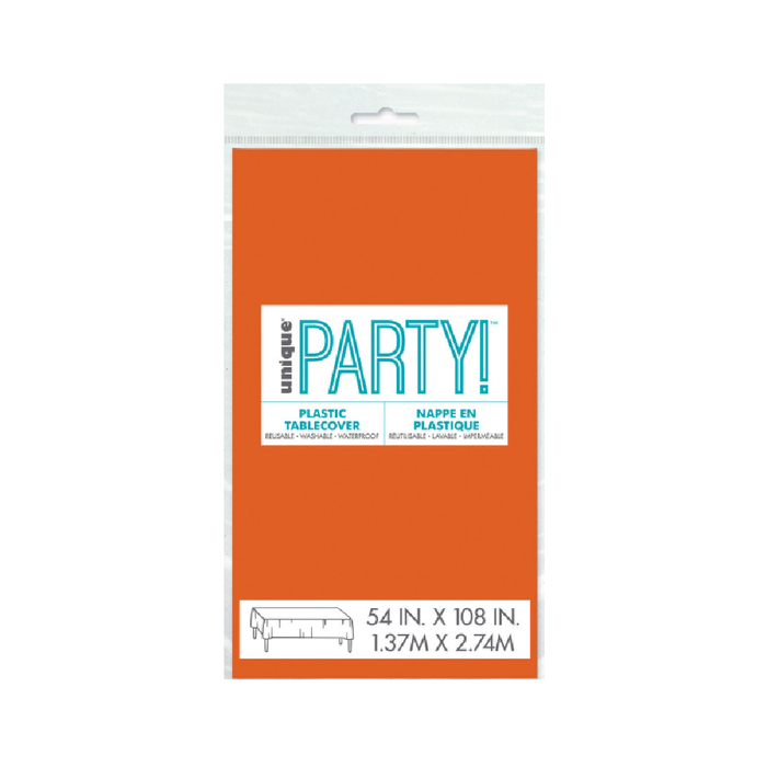 Orange Unique Compact Packaging Plastic Tablecover Rectangle 137cm x 274cm (54" x 108")