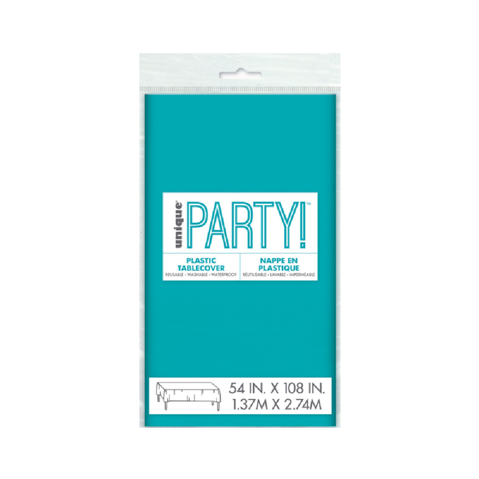 Caribbean Teal Unique Compact Packaging Plastic Tablecover Rectangle 137cm x 274cm (54" x 108")