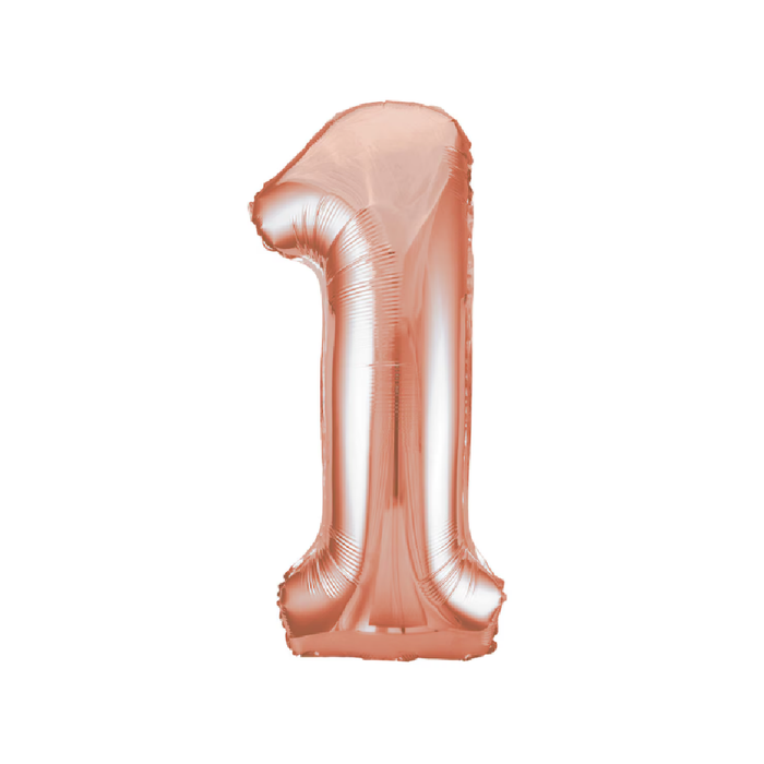 Rose Gold "1" Numeral Foil Balloon 86cm (34")