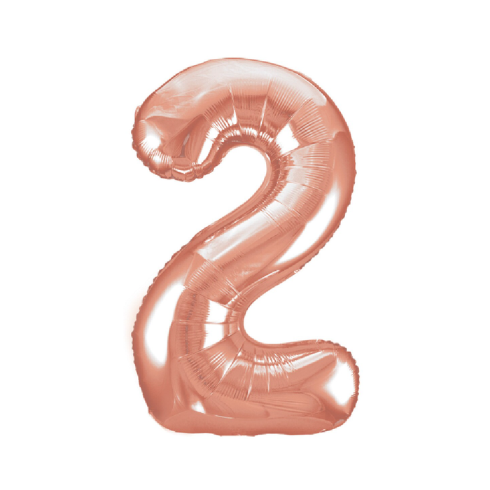 Rose Gold "2" Numeral Foil Balloon 86cm (34")
