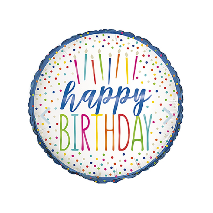 Silver Style Happy Birthday 45cm (18") Foil Balloon Packaged