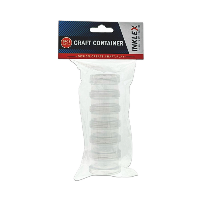 Mini Craft Storage Containers - 4 × 2.7 cm - 6 pcs