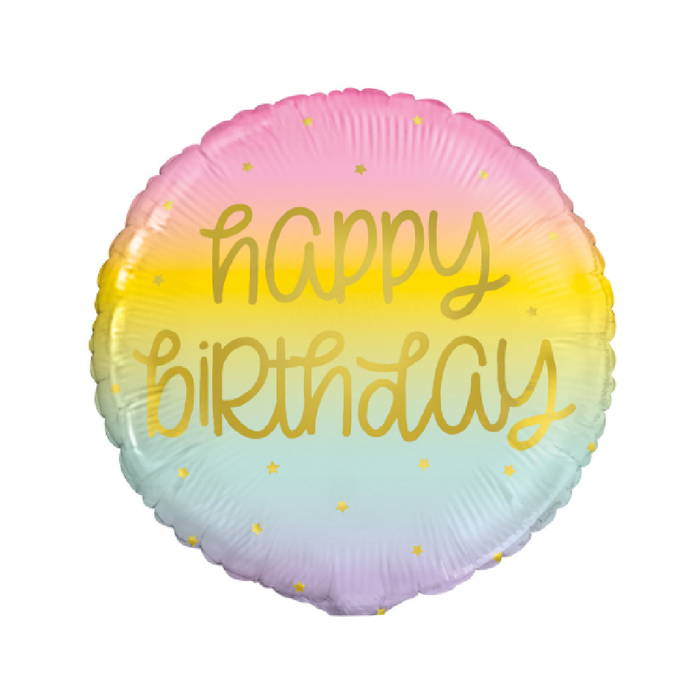 Rainbow Star Happy Birthday 45cm (18") Foil Balloon Packaged