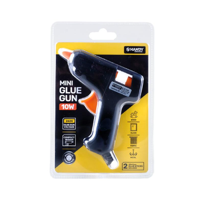 Glue Gun Black 10W (Includes 2 × Glue Clear Glue Sticks 100mm × 7mm)