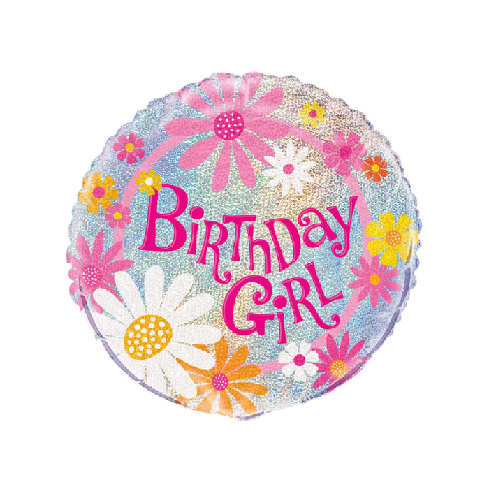 Birthday Girl 45cm (18") Foil Prismatic Balloons Packaged