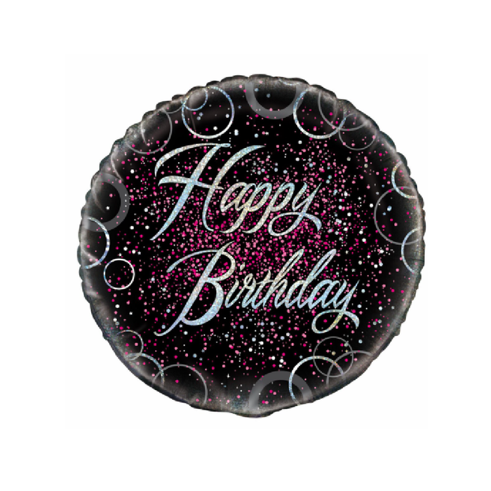 Glitz Pink Happy Birthday 45cm (18") Foil Balloon Packaged