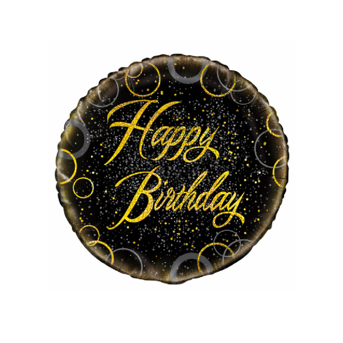 Glitz Gold Happy Birthday 45cm (18") Foil Balloon Packaged