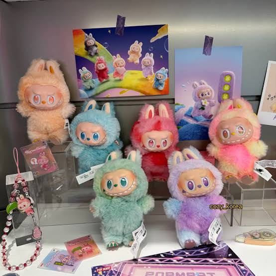 Tie-dye Labubu figures from Pop Mart Big into Energy collection