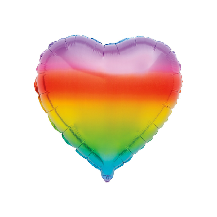 Gradient Rainbow Heart 45cm (18") Foil Balloon Packaged