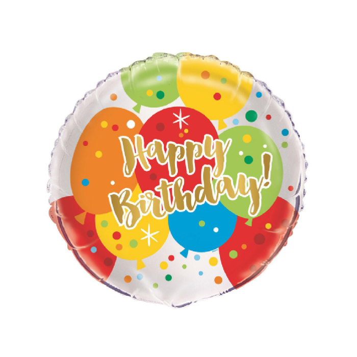 Glitzy Gold Birthday 45cm (18") Foil Balloon Packaged