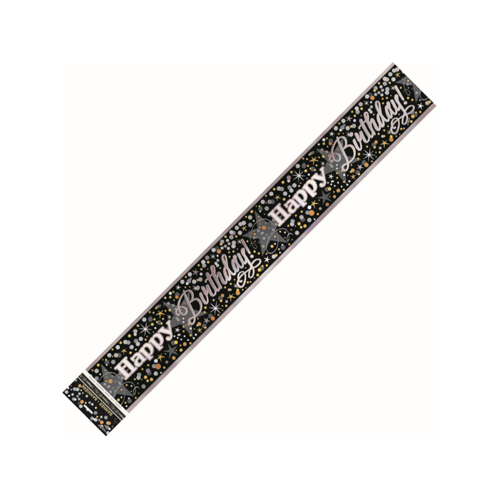 Glittering Birthday "Happy Birthday" Foil Banner 3.65m (12')