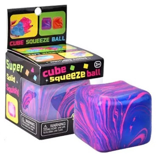 Sensory Super Squeeze Nee Doh Style Fidget Cube Stress Ball – Squishy Stress Relief Toy, Rebound Squash Press, Anxiety Relief, ADHD Autism Sensory Toy for Kids & Adults 1PC
