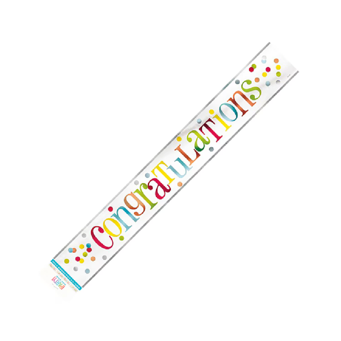 Colourful Congrats Foil Banner 3.65m (12')