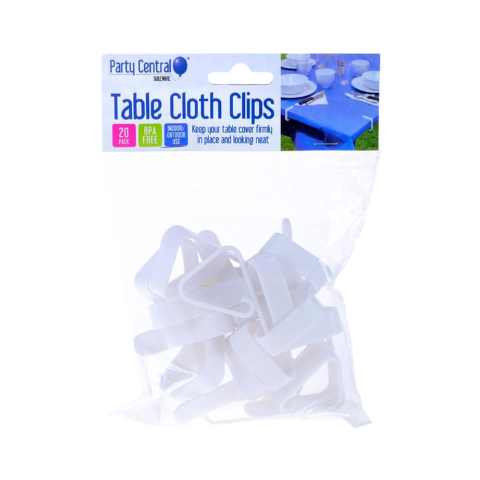 Table Cloth Clips 20pk White