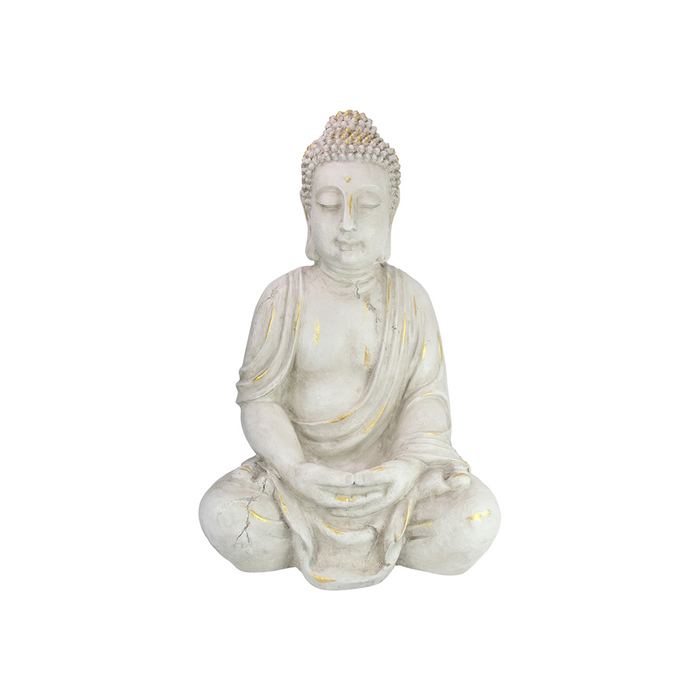 68cm White & Gold Brushed Rulai Buddha - Buddha Statues by Casaliving&nbsp;