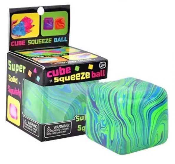 Sensory Super Squeeze Nee Doh Style Fidget Cube Stress Ball – Squishy Stress Relief Toy, Rebound Squash Press, Anxiety Relief, ADHD Autism Sensory Toy for Kids & Adults 1PC