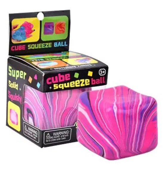 Sensory Super Squeeze Nee Doh Style Fidget Cube Stress Ball – Squishy Stress Relief Toy, Rebound Squash Press, Anxiety Relief, ADHD Autism Sensory Toy for Kids & Adults 1PC
