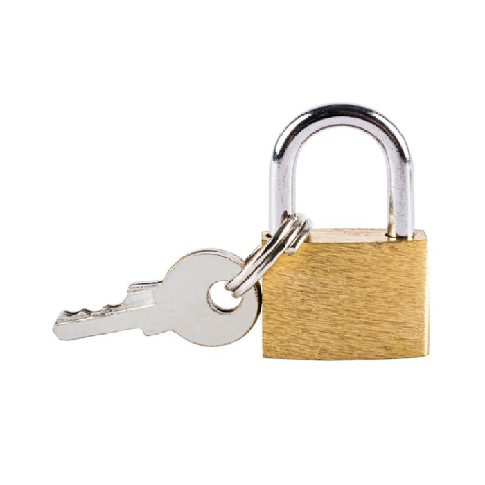 Padlock Solid Brass 18mm Includes 2 Keys Per Lock 2pk
