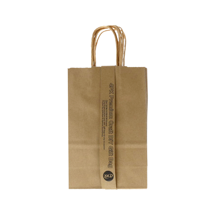 Brown Craft Paper Bags (16 × 22 × 8 cm) 4pcs