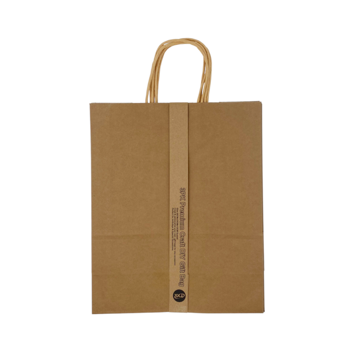Brown Craft Paper Bags (26 × 33 × 12 cm) 3pcs