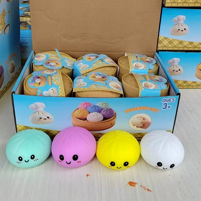  Viral squishy dumpling sensory toy in steamer
