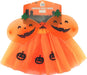 Kids Halloween pumpkin tutu dress with wings – orange jack-o’-lantern costume