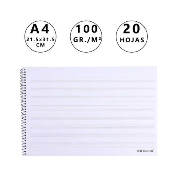 A4 8 Stave Music Book 20 pages