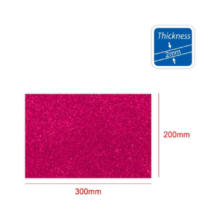 A4 EVA Glitter Foam Paper 210pcs Hot Pink