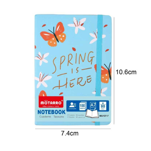 
A7 Hard Cover Notebook Floral 80g 100pages
