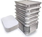 Disposable aluminium baking pans with secure lids