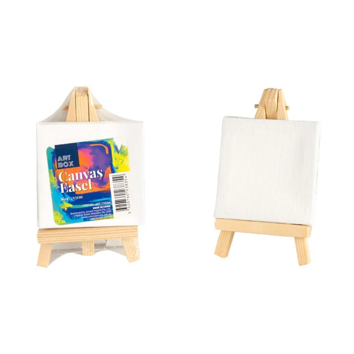 Art Box Mini Canvas on Wooden Easel Set 7 × 7cm
