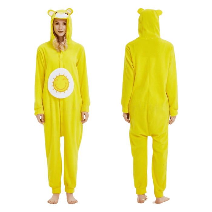 Adults Care Bears Onesie Funshine Bear Yellow Costume - Adult &amp; Kids Party Costumes by Casaliving&nbsp;