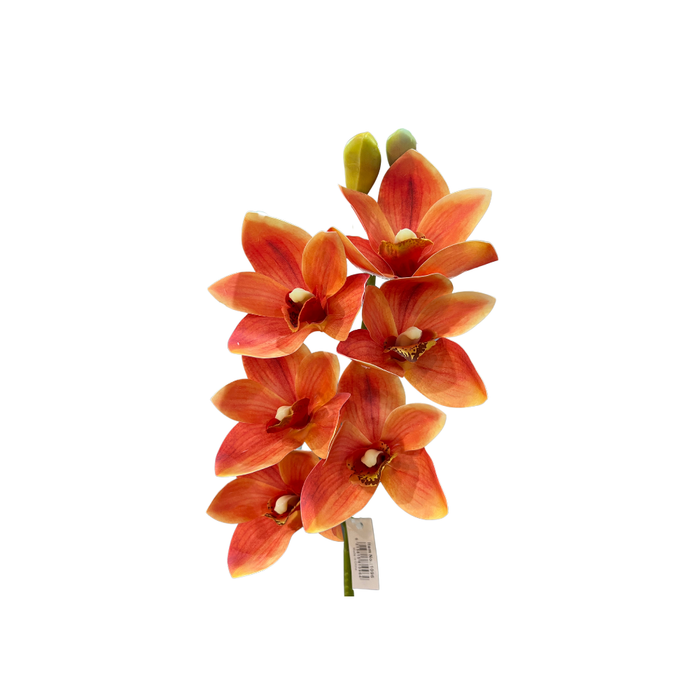 Artificial Orange Cymbidium Orchids - Artificial Flowers by Casaliving&nbsp;