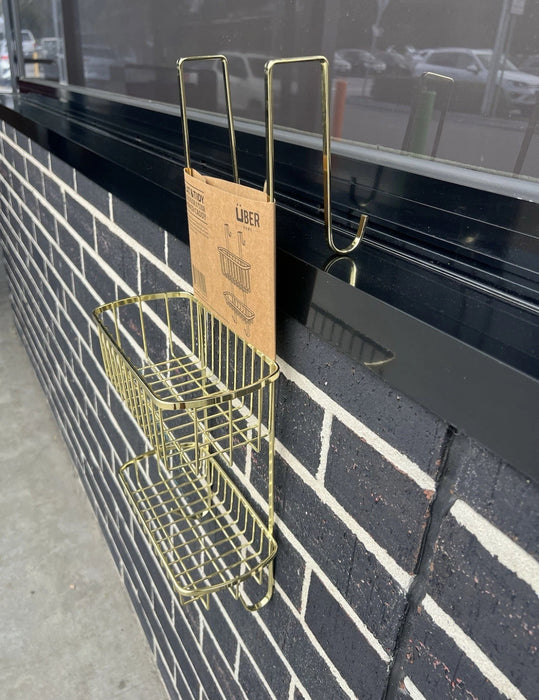 Gold 2 Tier Shower Caddy modern chic bathroom organizer
Stylish gold bathroom storage rack with two tiers
Young chic modern style gold shower caddy hanging in shower
Elegant gold shower organizer for bathroom essentials
Luxury gold finish shower caddy for modern homes
