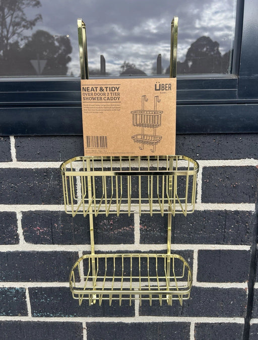 Gold 2 Tier Shower Caddy modern chic bathroom organizer
Stylish gold bathroom storage rack with two tiers
Young chic modern style gold shower caddy hanging in shower
Elegant gold shower organizer for bathroom essentials
Luxury gold finish shower caddy for modern homes
