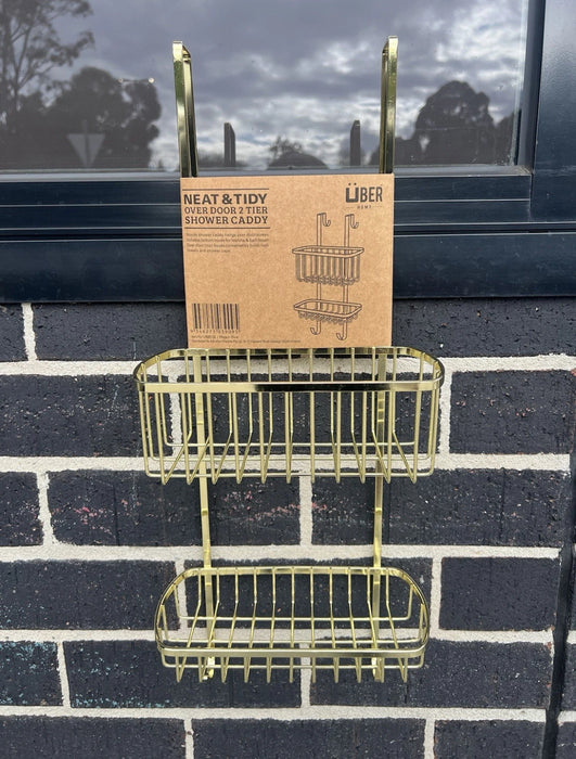 Gold 2 Tier Shower Caddy modern chic bathroom organizer
Stylish gold bathroom storage rack with two tiers
Young chic modern style gold shower caddy hanging in shower
Elegant gold shower organizer for bathroom essentials
Luxury gold finish shower caddy for modern homes

