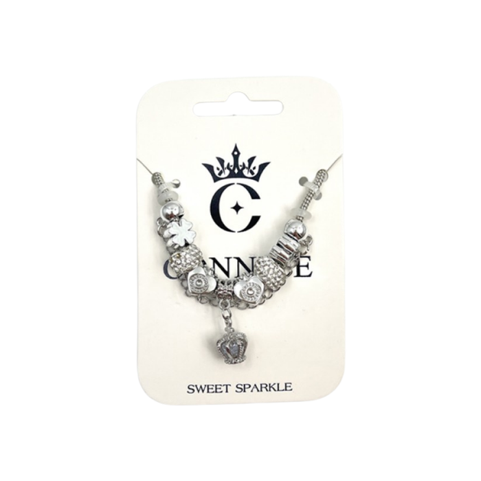 Crown Clover Glitter Bead – Snake Chain Bracelet (1 Each)