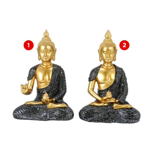 Sitting Buddha with Black Robe - Buddha Statues by Casaliving&nbsp;