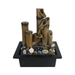 Bamboo fountain with rocks and water on a white background