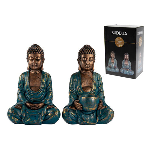 Blue/Gold Rulai Decor Buddha - Buddha Statues by Casaliving&nbsp;